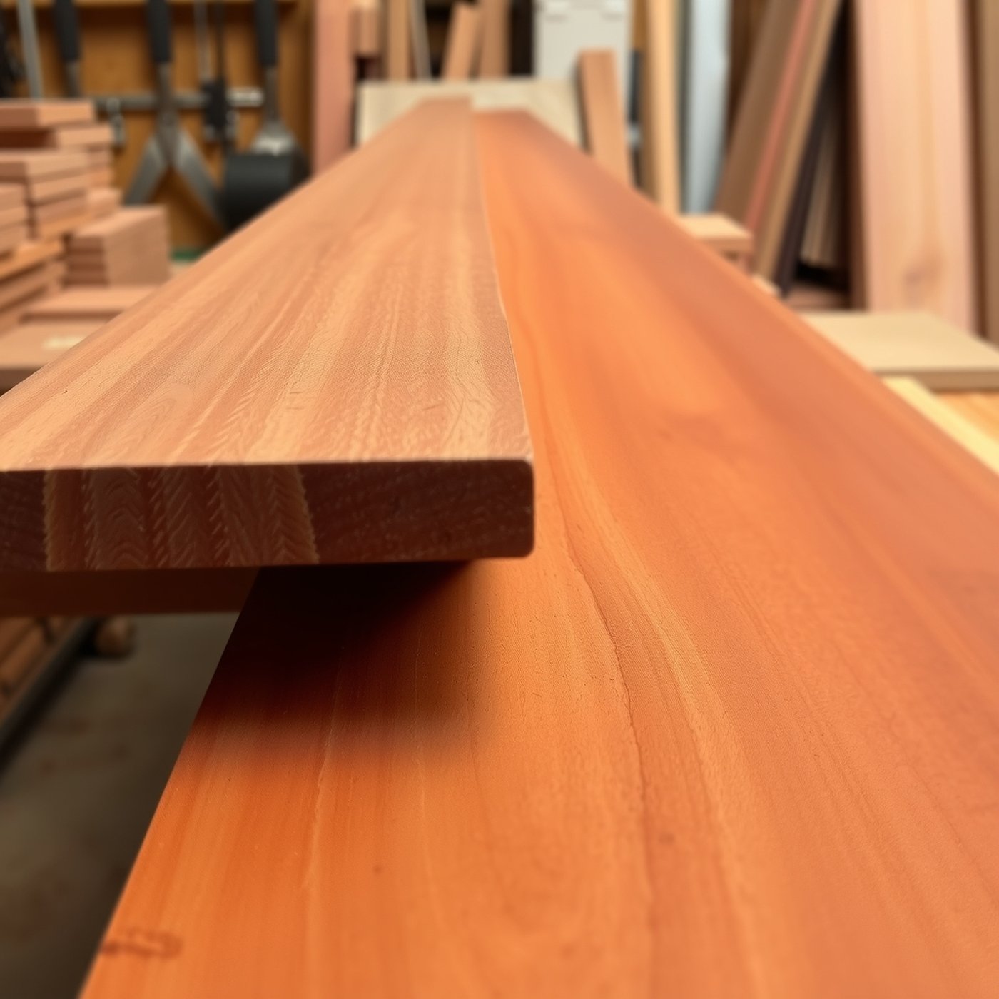 Stack of black cherry boards