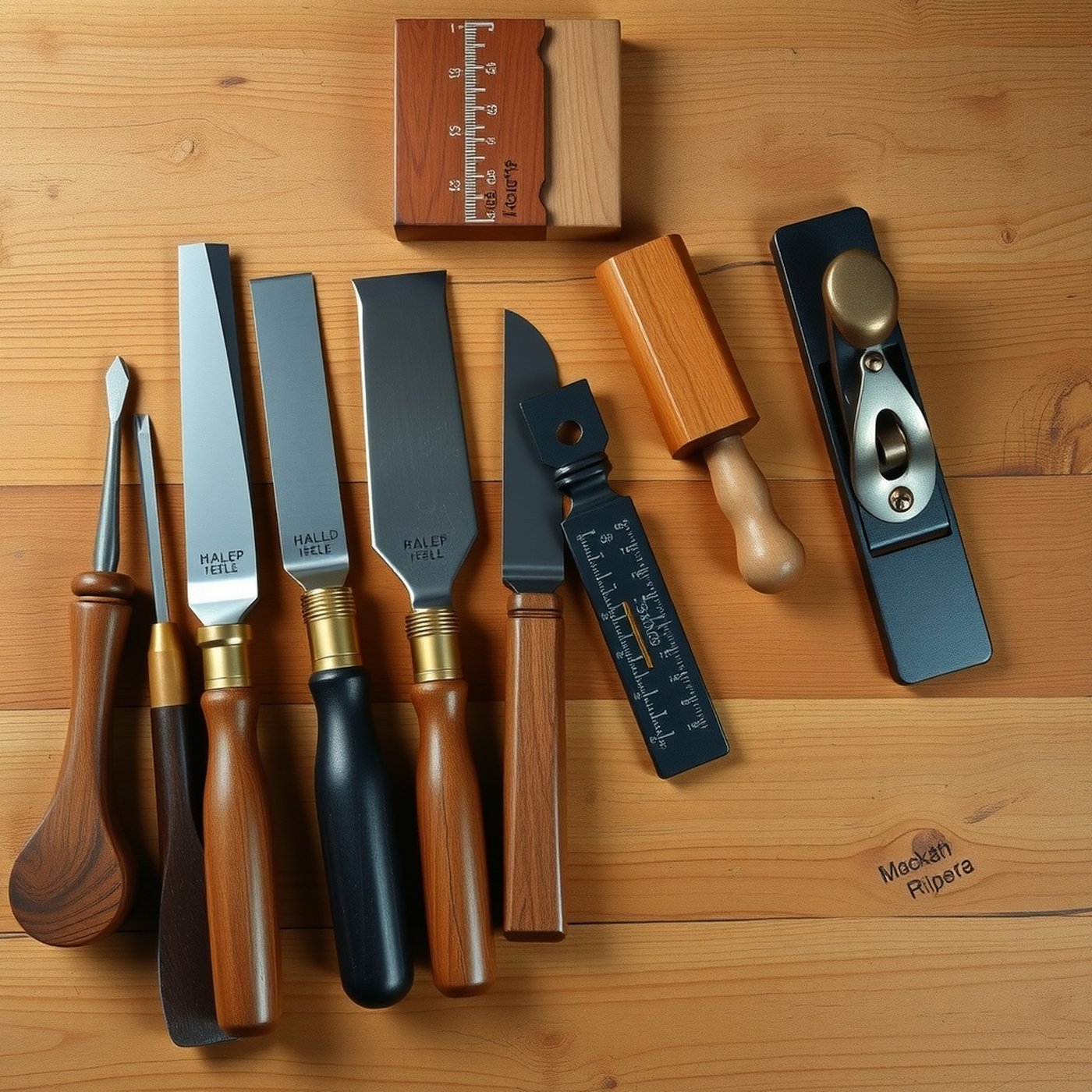 Hand planes and chisels on the workbench